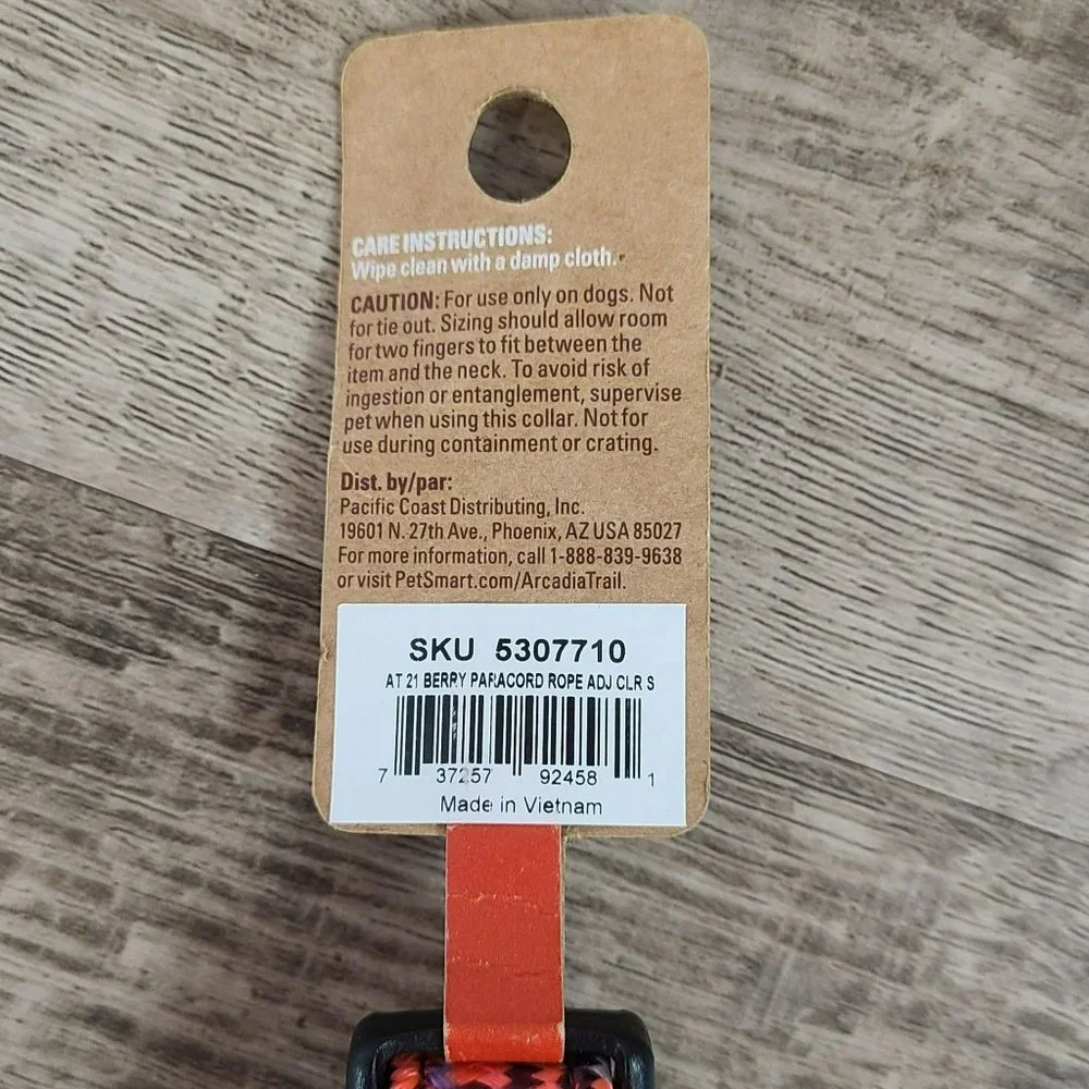 Arcadia Trail Paracord Rope Collar for Dogs - Size Small Neck 12-14